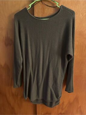 Michael Kors Brown Knit Top with Gold Logo Plaque